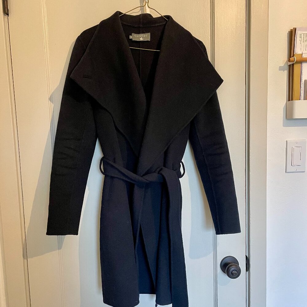 Cotelac Wool blend Tie-front Coat sz 0